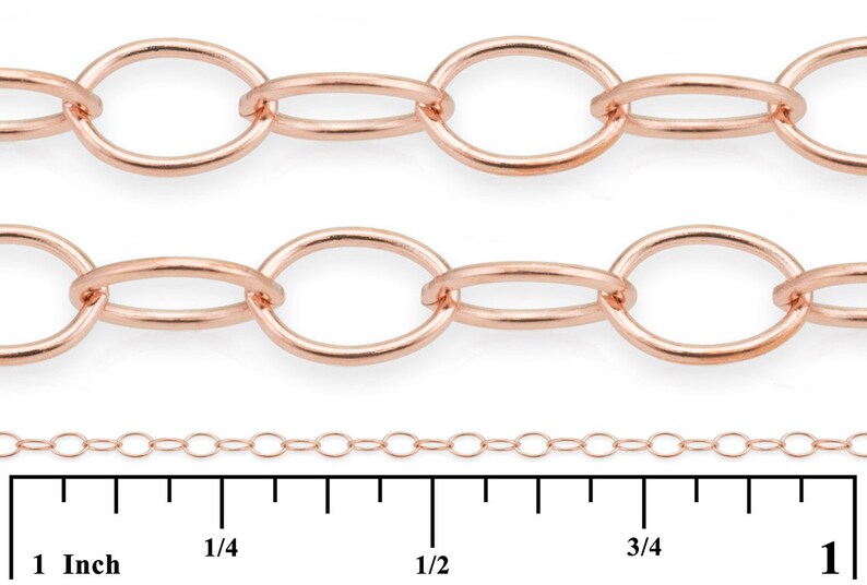 1 FT 1.2X1.4 Mm 14K Rose Gold Filled Bulk Chain 30 Gauge Etsy