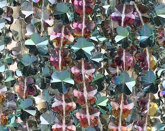 Flower Shape Glass Beads 14mm-Paradise Green(GCN100705)