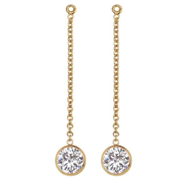 1 Pair Bag of 4 mm 14k Gold Filled CZ Chain Drops (GF4003103)