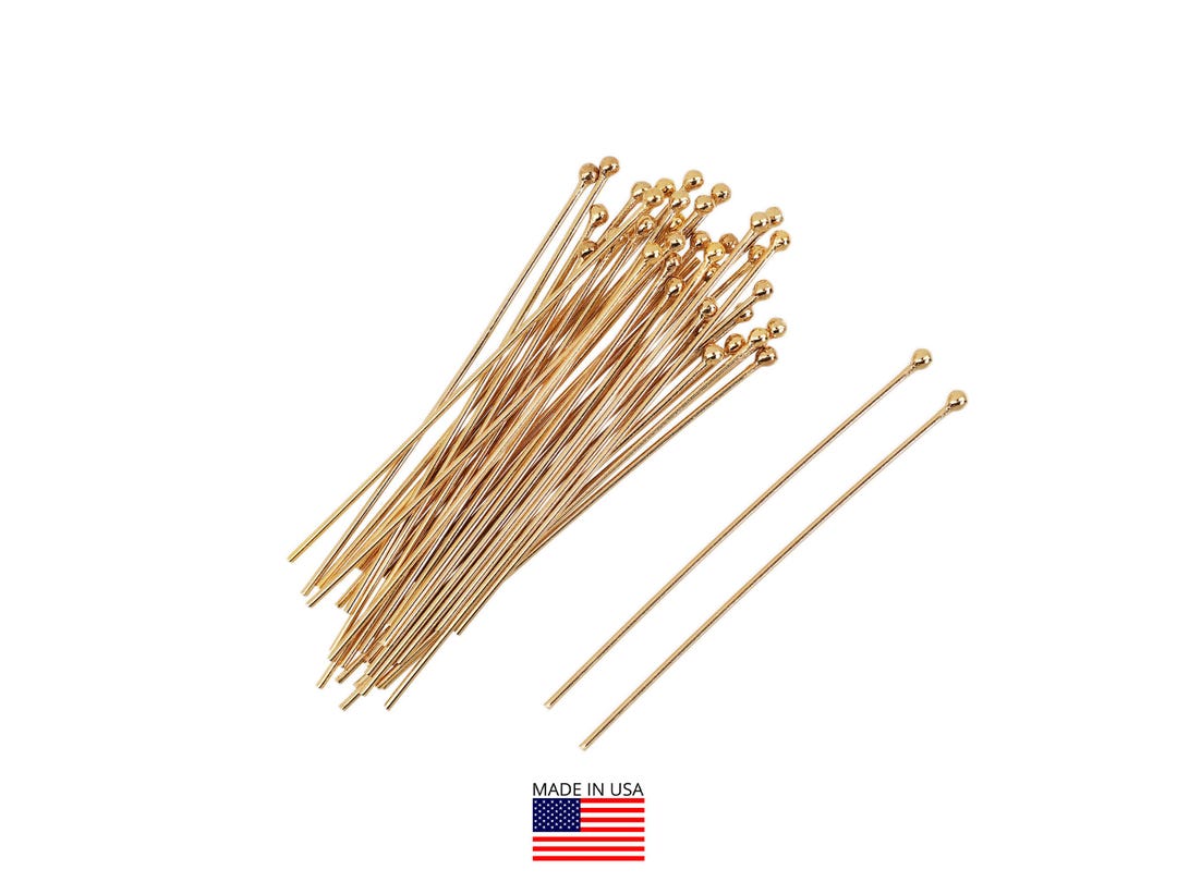Pin 22 14k Gold Filled Ball Head Pins 22 Gauge 1.5 Inch 10 Pc (GF4003322) - Etsy