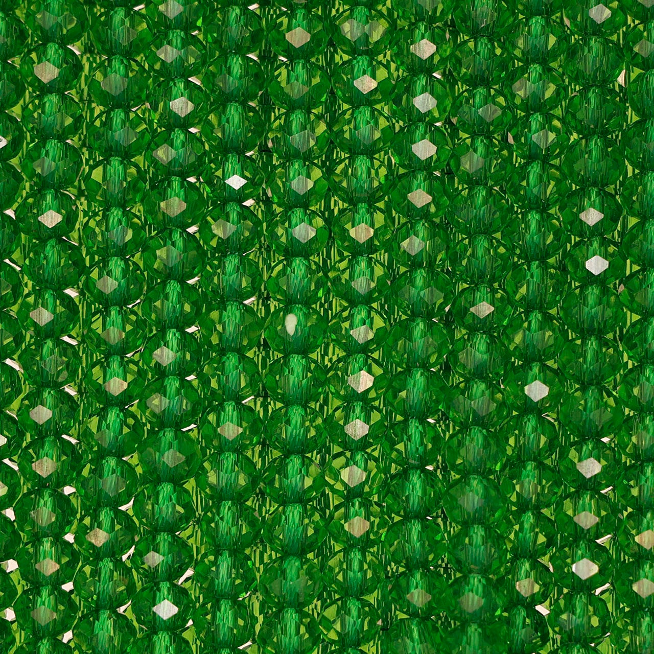 6mm Rondelle Faceted Glass Beads - Lime Green(GLR600133)