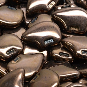 7 Pcs 12x18mm Polar Bear Pressed Czech Glass Bead - Metallic Brown(CH7400109)