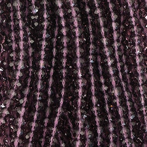 4mm Rondelle Faceted Glass Beads - Dark Lavender(GLR400149)