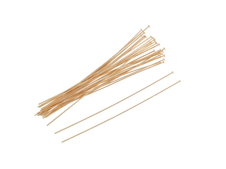 Pin 22 14k Gold Filled Head Pins 22 Gauge 3 Inch 10 Pc (GF22G30H10) - Etsy