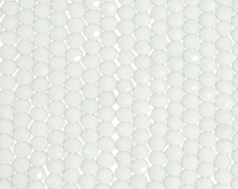 4mm Rondelle Faceted Glass Beads - Icy White(GLR400141)