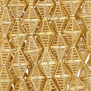 8 Inch Strand 12.4MM Gold Colored Fancy Bicone Metal Bead- Cage(BMG520609)