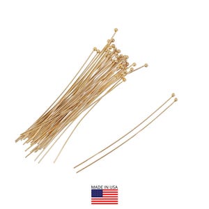 14k Gold Filled Ball Head Pins 26 Gauge 1.5 Inch 10 Pc (GF4003302) image 1