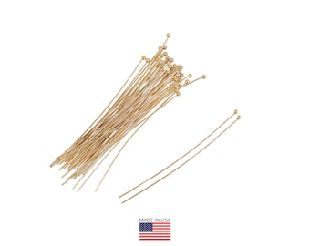 14k Gold Filled Ball Head Pins 26 Gauge 1.5 Inch 10 Pc (GF4003302)