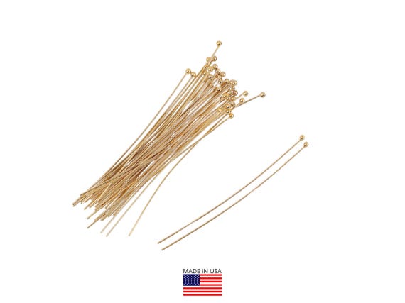 14k Gold Filled Ball Head Pins 26 Gauge 1.5 Inch 10 Pc (GF4003302)