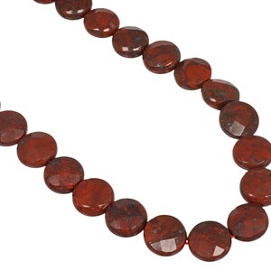 Cuentas de moneda de jaspe amapola: hilo de piedras preciosas facetadas de 12 mm (15,5 pulgadas) imagen 7