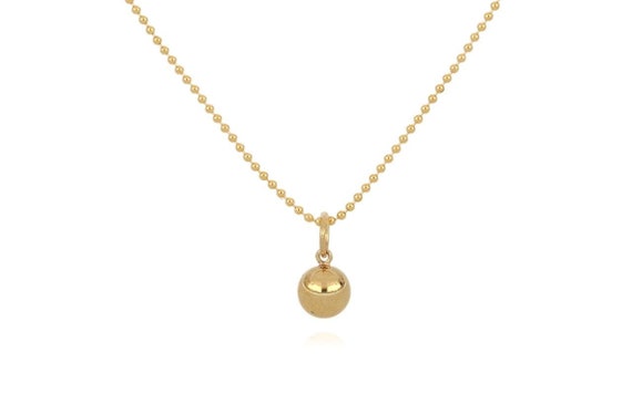 14K Gold Filled 1 Mm Ball Chain 5 Mm Drop Necklace 16-20 Inch 
