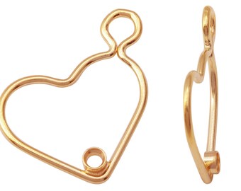 2 Pc Bag of 15.5 Mm 14K Gold Filled Sparkle Wire Heart Charm 2 Pc Bag of 15.5 Mm 14K Gold Filled Sparkle Wire Heart Charm