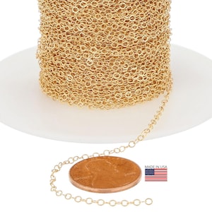1.8x2.6 mm 14K Gold Filled Flat Bulk Cable Chain (GF1218F) Price Per Foot