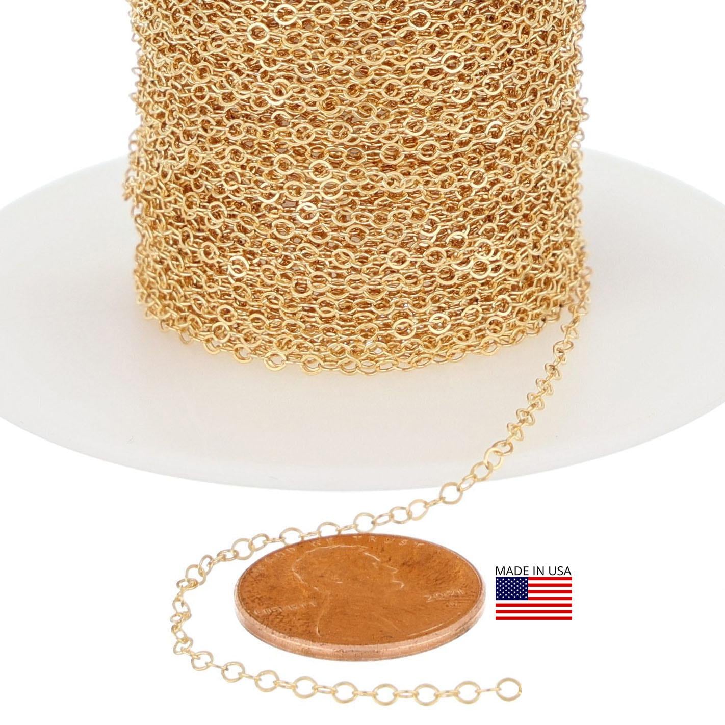 1.8x2.6 mm 14Kゴールドフィルドフラットバルクケーブルチェーン