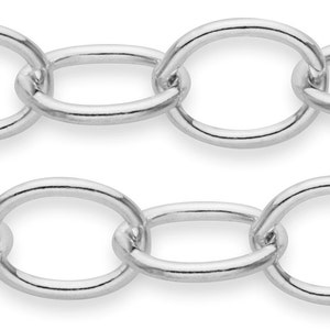 3 x 4 mm mellanstor kabelkedja i sterlingsilver (SS1808) Pris per fot bild 3