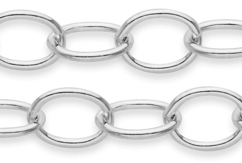 3 x 4 mm mellanstor kabelkedja i sterlingsilver (SS1808) Pris per fot bild 3