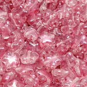 16 Pcs 8mm Flat Star Pressed Czech Glass Beads -Clear Metallic Pink(CH7500118)