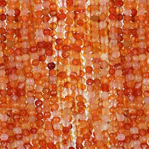 15 1/2 IN Strand 4 mm Natural Carnelian Rondelle Gemstone Beads (CANRLF0004)