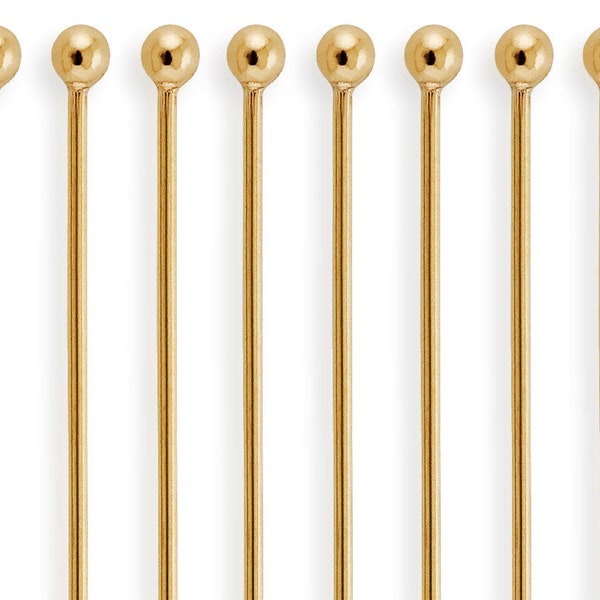 10 Pc Bag of 1.5 Inch 22 Gauge 14K Gold Filled Ball Head Pins (GF4003322)