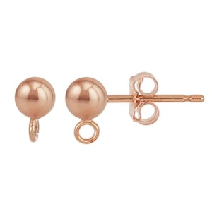 4 mm 14K Rose Gold Filled Ball Earrings (RGF4001414) Priced Per Pair