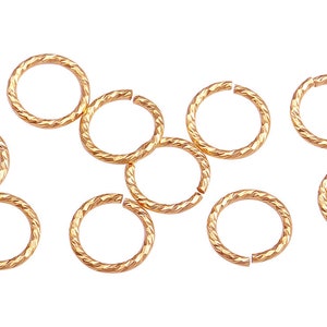 10 Pc Bag of 6 mm 20 Gauge 14K Gold Filled Open Sparkle Jump Rings (GF4008213)