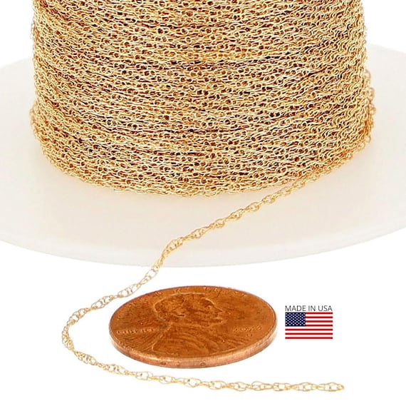 1 mm 14K Gold Filled Rope Chain (GF7R) Priced Per Foot