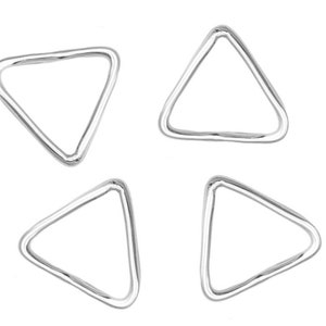 May include: Four silver triangle jump rings. These rings are perfect for jewelry making, crafting, and DIY projects.
