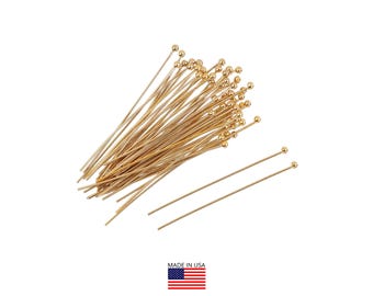 14k Gold Filled Ball Head Pins 26 Gauge 1 Inch 10 Pcs (GF4003301)