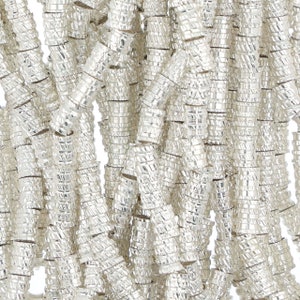 8 Inch Strand 4x3MM Silver Colored Cylinder Metal Beads(BMS520612)