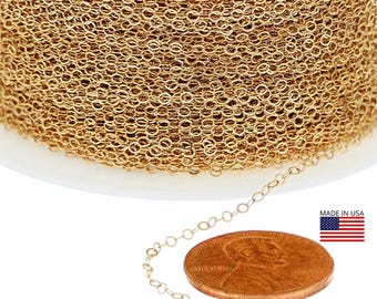 1.6x2 mm 14K Gold Filled Flat Cable Chain Bulk (GF1020F) Priced Per Foot