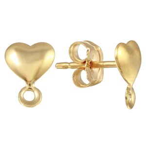 14k Gold Filled Heart Posts w/Ring 5mm - 1 Pair (GF4001625)
