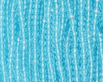 4mm Rondelle Faceted Glass Beads - Sky Blue(GLR400146)