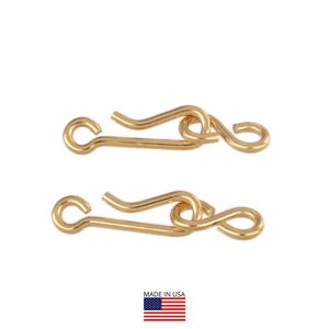 14K Gold Filled Hook & Eye Clasps 14mm - 2 Sets (GF4006011)