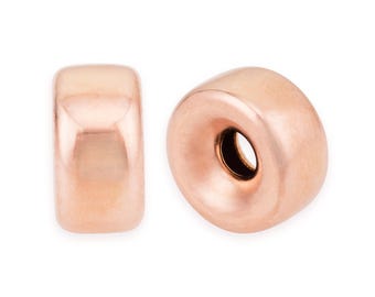 2 perles cocardes remplies d'or rose de 5 mm (RGF520505)