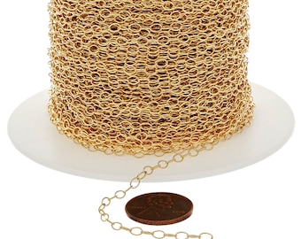 3 x 4 mm 14K gold filled kabelketting bulk (GF1808) prijs per voet
