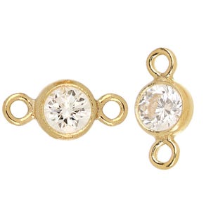 14K Gold Filled Connector 3mm 1 Pair- Clear (GF4003196)