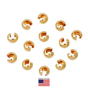 20 Pcs 2.5 mm 14K Gold Filled Crimp Covers (GF4002101)