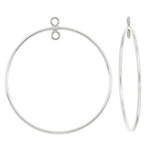 1 Pair Bag of 30 mm Sterling Silver Round Drops With Closed Ring (SS4001313)