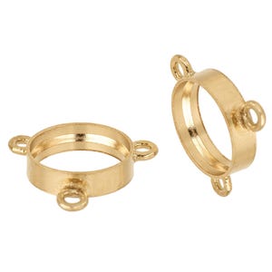 1 Pair Bag of 6 mm 14K Gold Filled &quot;Y&quot; Bezel Connectors (GF4003093)