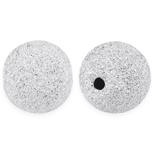 Cuentas redondas de polvo de estrellas de plata de ley de 4 mm - 10 unidades (SS520404)