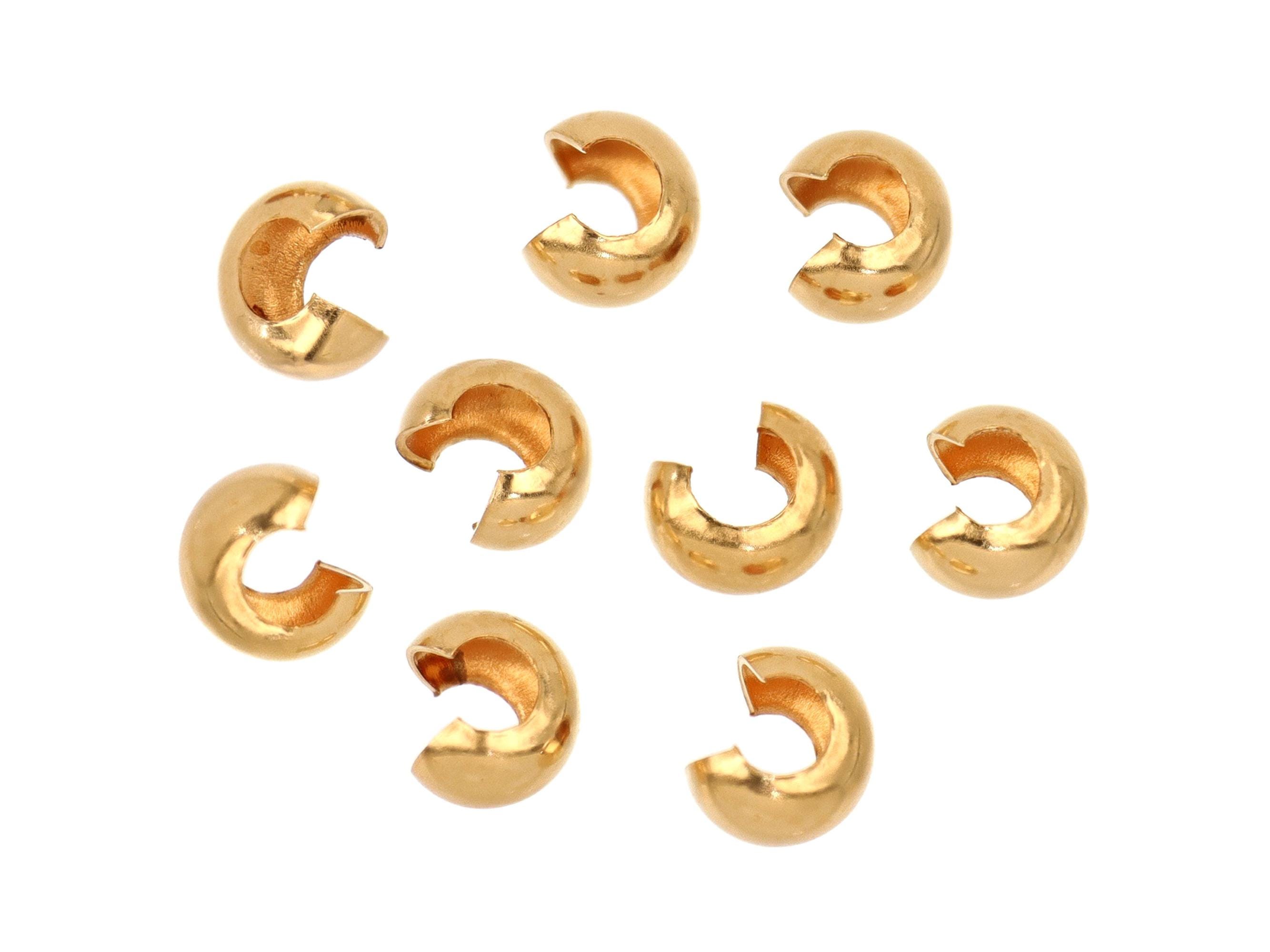 14K Gold Filled Crimp Covers 4mm - 10 Pcs (GF4002103)