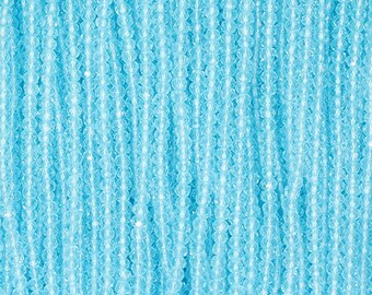 Szklane koraliki fasetowane Rondelle 2 mm - jasnoniebieskie