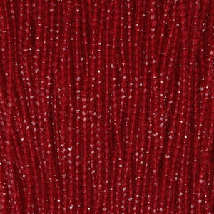 Round Faceted Glass Beads 2mm - Ruby Red