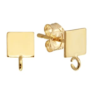 1 Pair Bag of 5 mm 14k Gold Filled Square Posts With Ring (GF4001629)