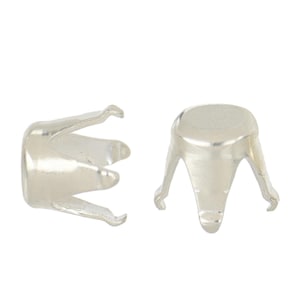 4 Pcs 6mm Sterling Silver 4 Prong Snap Setting(SS4006003)