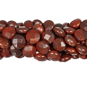 Cuentas de moneda de jaspe amapola: hilo de piedras preciosas facetadas de 12 mm (15,5 pulgadas) imagen 6