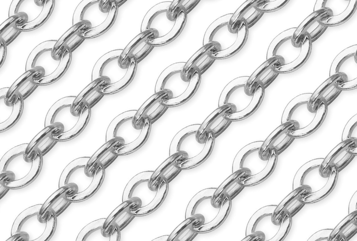 1 FT 1.3x1.8 Mm Sterling Silver Flat Cable Chain 30 Gauge Etsy
