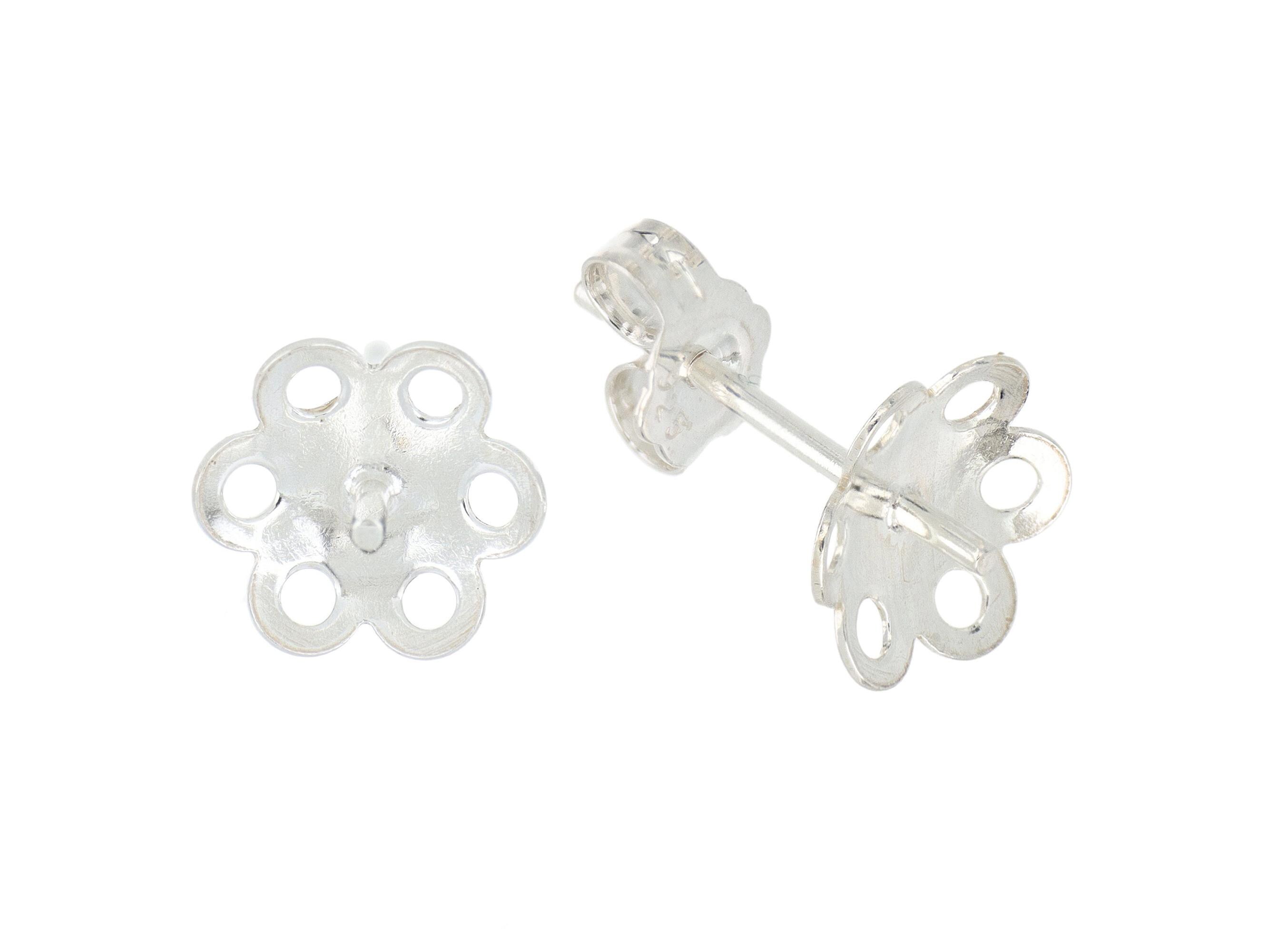 Sterling Silber 8 Mm Kugel Ohrstecker Ohrringe/Geschenkbox
