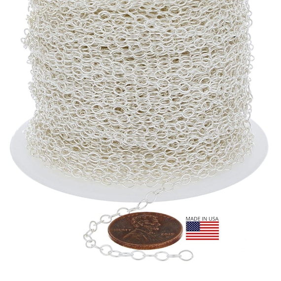 3x4 mm Medium Sterling Silver Cable Bulk Chain (SS1808) Price Per Foot