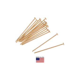 14k Gold Filled Head Pins 20 Gauge 1 Inch 10 Pc (GF20G10H10)